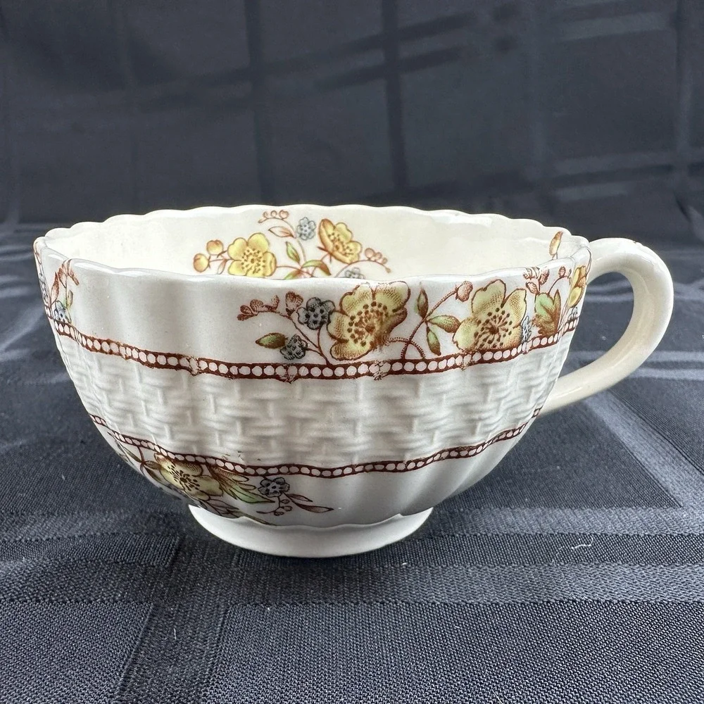 Copeland Spode England Buttercup Cups And Saucers‎ Lot Of 2 Sets Old Back Stamps